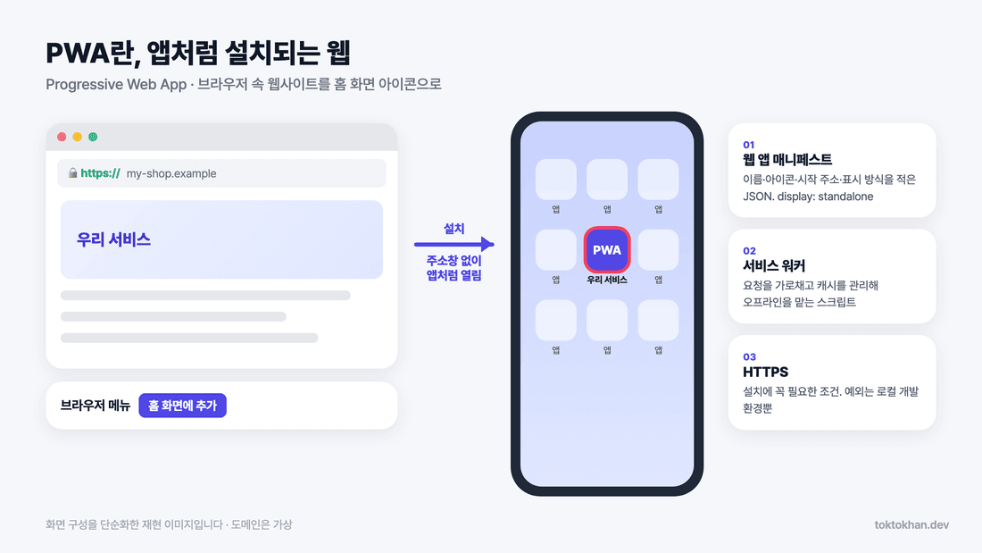 PWA란 - 웹사이트가 홈 화면 아이콘으로 설치되는 과정